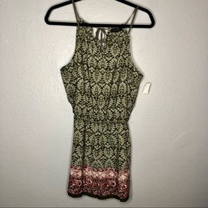 Mine Halter Top Keyhole Tie Back Romper